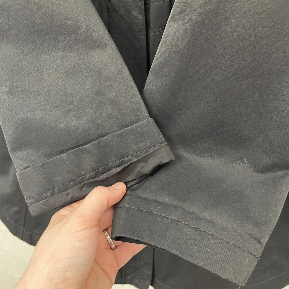 Eileen Fisher Black Organic Cotton Nylon Hooded Jacket - Picture 13 of 16